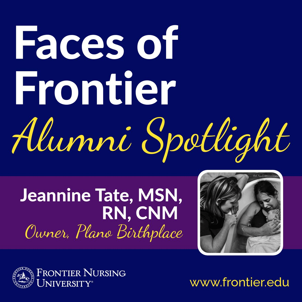 Alumni Spotlight: Jeannine Tate, MSN, RN, CNM