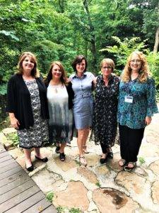 First PMHNP Clinical Bound group, from left to right: Lisa Uribe, Kelly England, Marli Parobek, Hope Smith, Amy Whistler