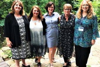 First PMHNP Clinical Bound group, from left to right: Lisa Uribe, Kelly England, Marli Parobek, Hope Smith, Amy Whistler