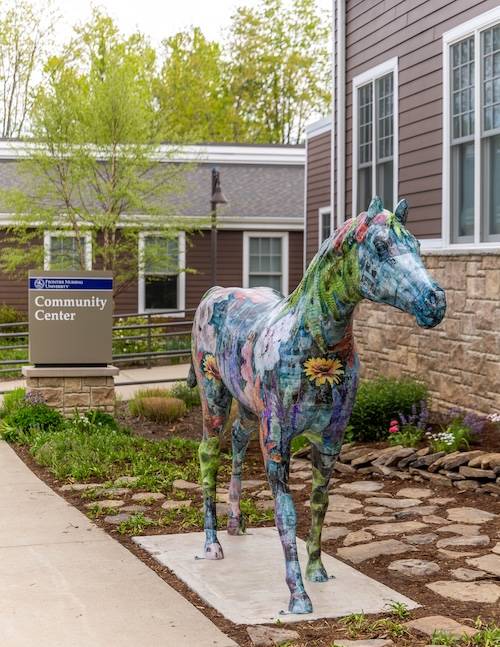 New horse statue on Frontier Nursing University campus. 